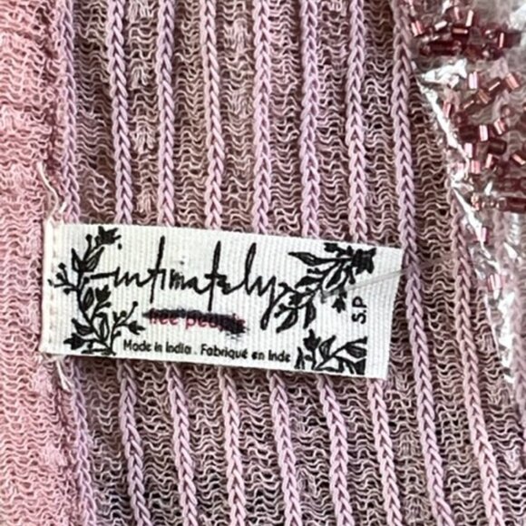 SOLD Free People NWT Crush On You Embellished Mauve Corset Mesh Cami Tank Top Sm - Picture 9 of 13